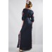 Embroidered Maxi Dress "Cool Geometry" Navy